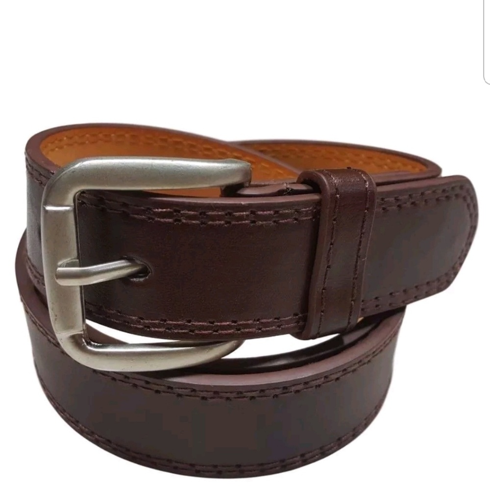 Mens Brown Leather Casual Dress Belt